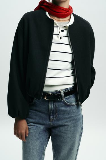 Zara OVAL BUCKLE LEATHER BELT - Black