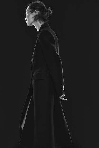 ZW COLLECTION FITTED WOOL BLEND COAT - Black by Zara