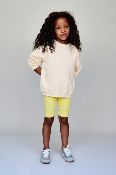 LEGGING CYCLISTE CÔTELÉ CITRONS - Jaune pastel de Zara