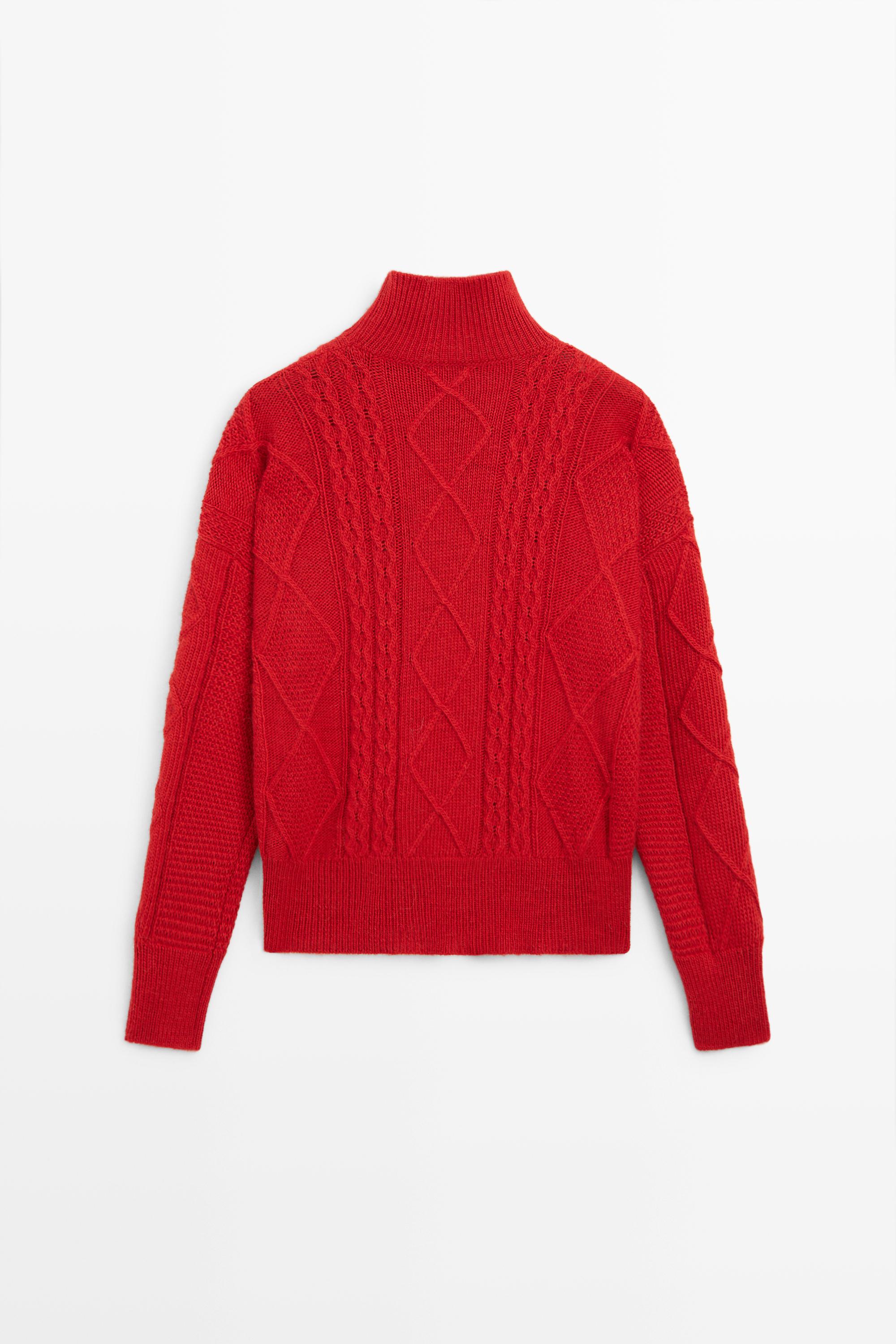 Wool blend cable-knit sweater