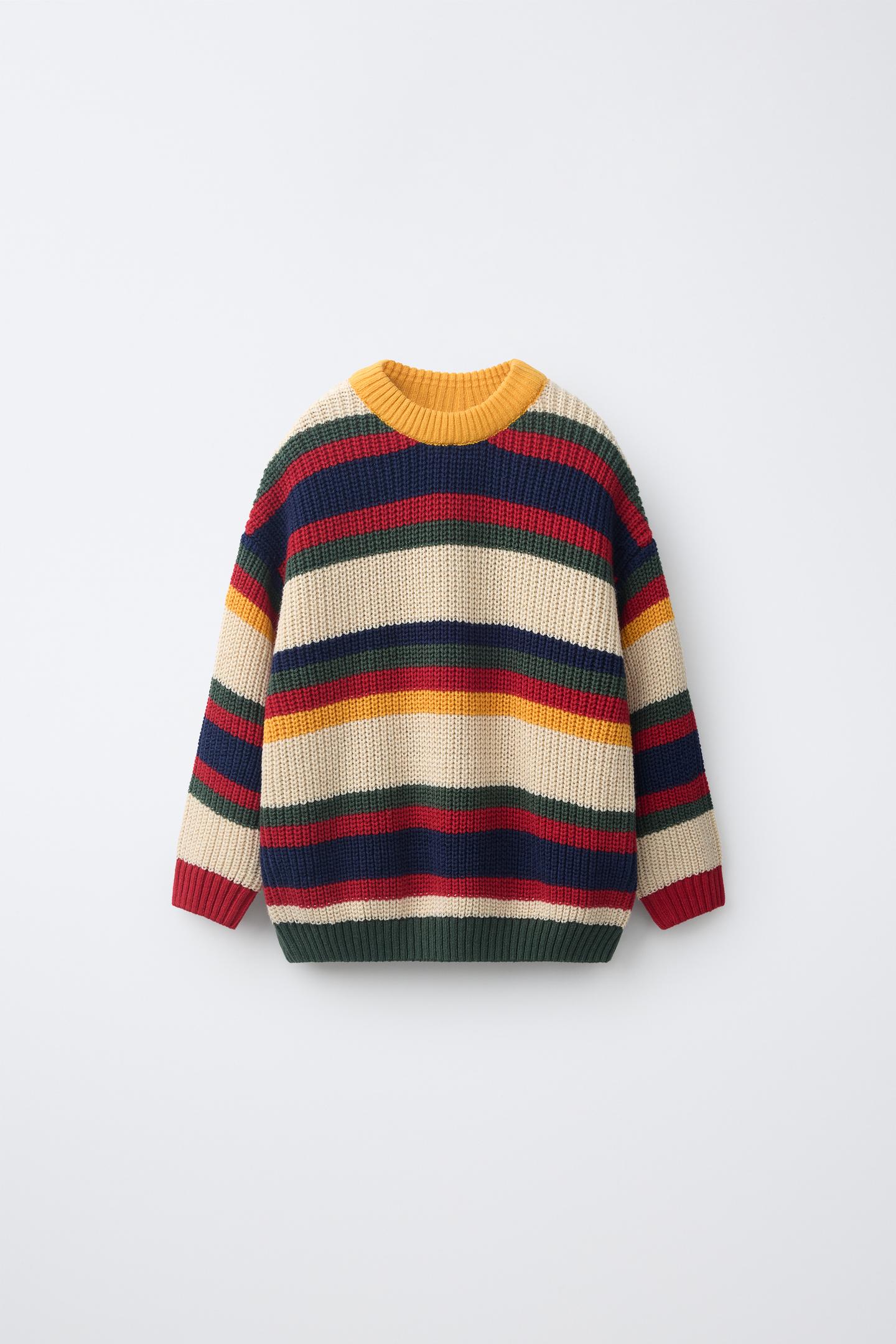 Детский свитер Zara Fruit OF the Loom™ Striped Knit, цвет: Полосатый