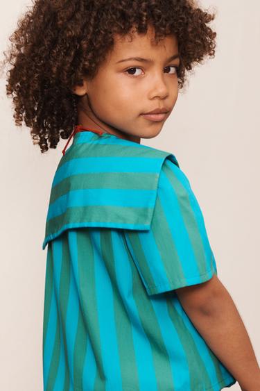 CHEMISE FOULARD RAYURES LIMITED EDITION - Bleu / Vert de Zara - Image 2
