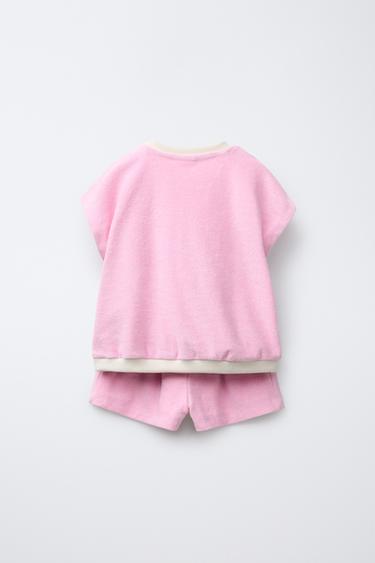 ENSEMBLE SERVIETTE T-SHIRT ET BERMUDA - Rose de Zara - Image 1