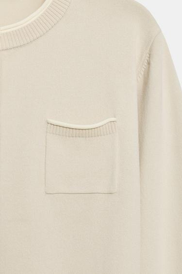 DOUBLE-LAYER KNIT JACKET - Dark camel by Zara - Image 7