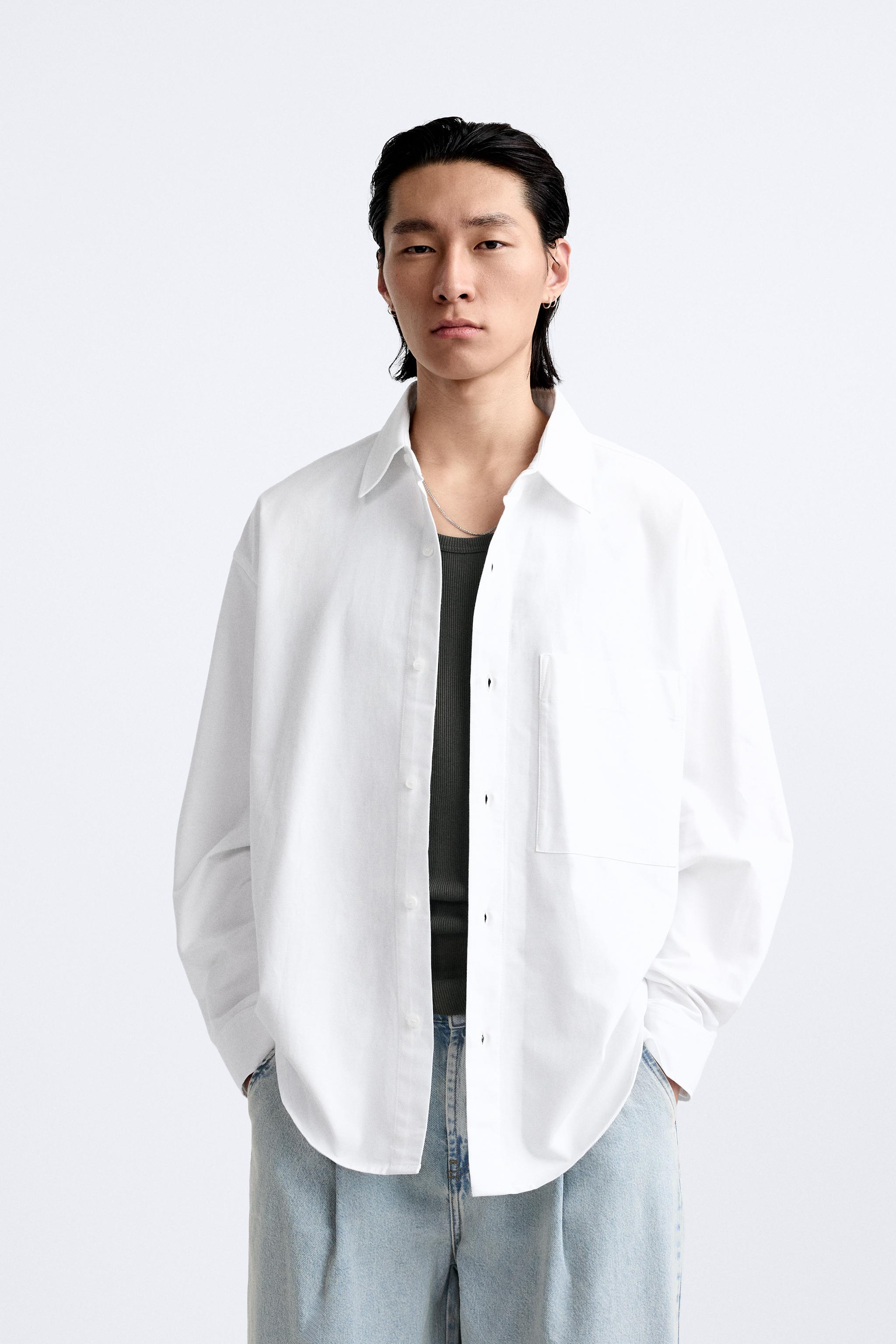 オーバーサイズ オックスフォードシャツ - ホワイト | ZARA Japan / 日本