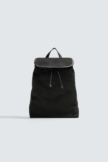 LEATHER BACKPACK - Black by Zara