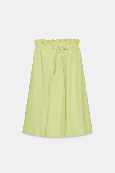 TIERED MIDI SKIRT WITH BOW - Light green by Zara