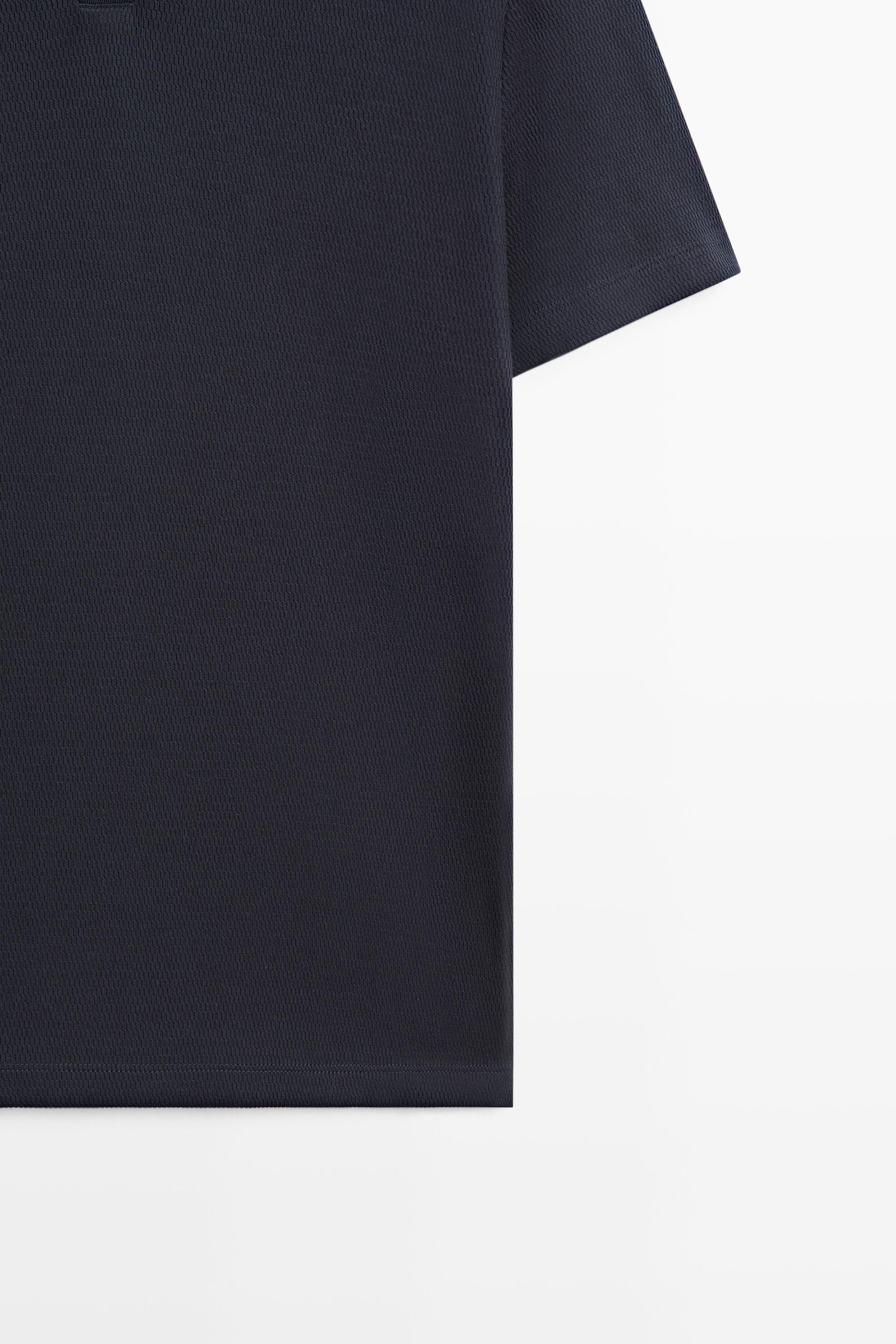 Textured 100% cotton polo shirt