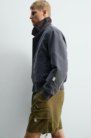 TEXTURED BOMBER JACKET X SR_A - Blue / Grey by Zara - Image 5