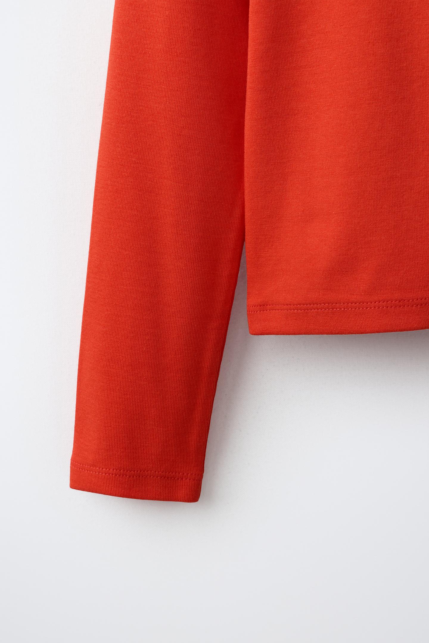Футболка Zara Henley, цвет: Лососевый — фото 4