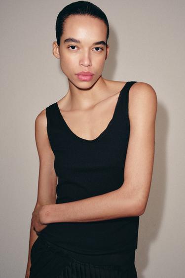 CAMISETA COMBINADA TIRANTES - Negro de Zara