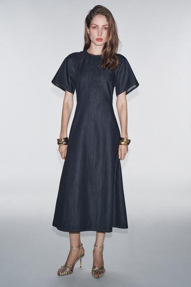 ZW COLLECTION LONG DENIM DRESS - Blue by Zara