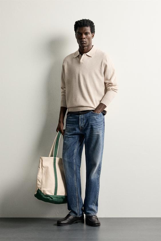 POLO PUNTO REGULAR FIT MEZCLA LANA - Crudo de Zara - Imagen 0