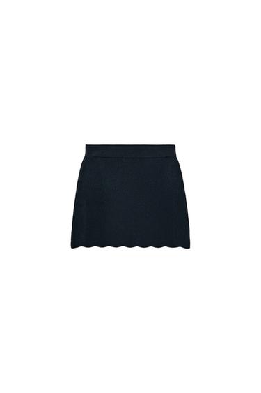 FALDA MINI PUNTO ONDAS - Marino de Zara