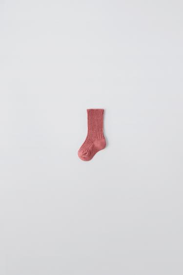 RIBBED SOCKS - Reddish by Zara - Image 0