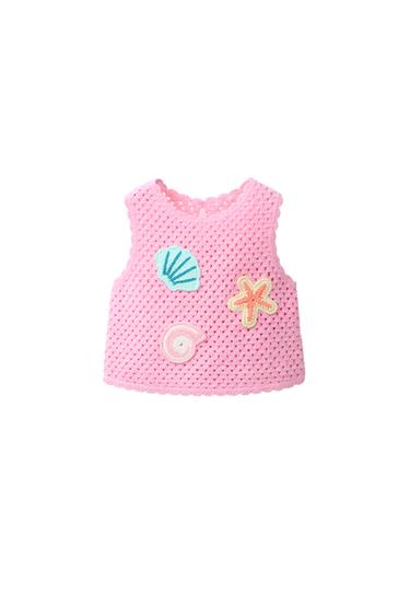 TOP PUNTO CROCHET MOTIVOS MAR - Rosa de Zara