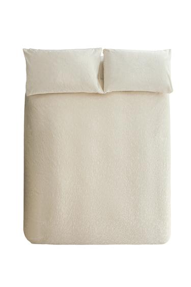 COTTON JACQUARD DUVET COVER - Oyster-white by Zara