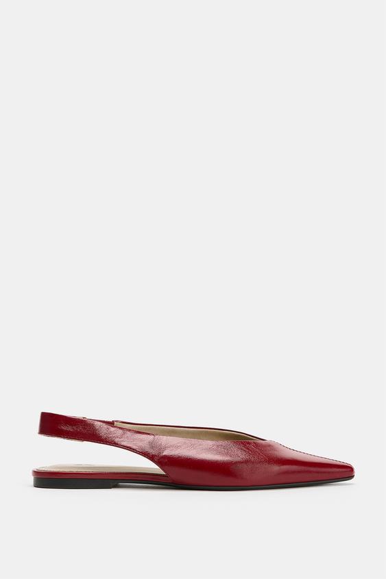 ZAPATO DESTALONADO PIEL - Rojo de Zara - Imagen 0