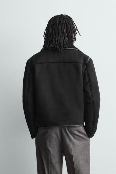 BLOUSON EFFET DAIM DOUBLE FACE - Noir de Zara - Image 2