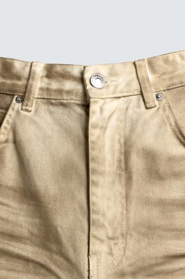 FADED PRINT BAGGY FIT BERMUDA SHORTS - camel by Zara - Image 7