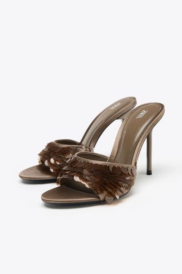 FANTASY SEQUIN SANDALS - Taupe Grey by Zara - Image 3