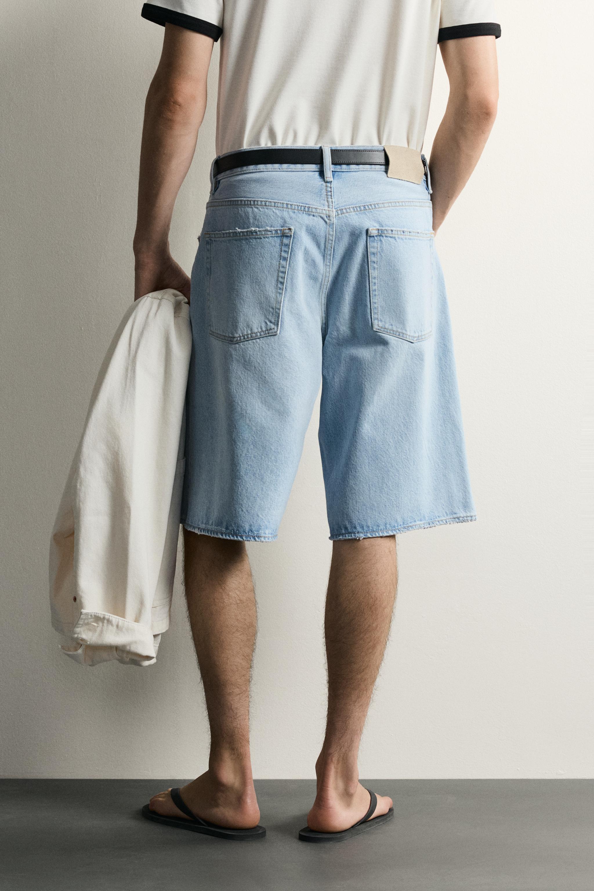 Zara LOOSE FIT DENIM BERMUDA görsel 3