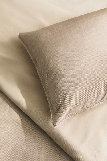 REVERSIBLE STRIPED PILLOWCASE - Beige by Zara - Image 6