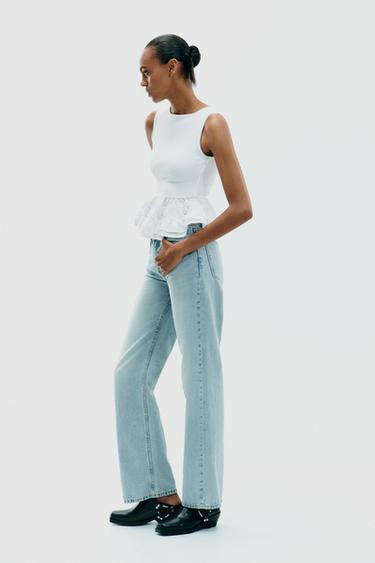 PEPLUM TOP WITH STRAPS - White by Zara - Image 3