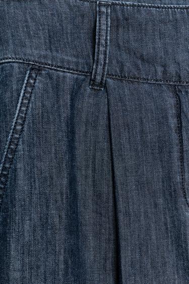 PANTALON À PINCES BARREL - Bleu de Zara - Image 6