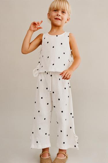 TOP TEXTURA VOLANTES ESTAMPADO - Crudo de Zara