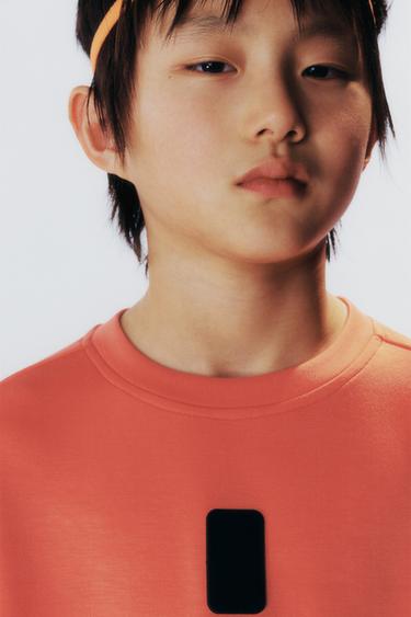 Zara SPORTY T-SHIRT WITH MODAL - Coral - Image 0