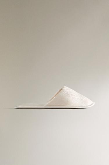 FANCY FABRIC SLIPPERS - Ecru White by Zara - Image 0