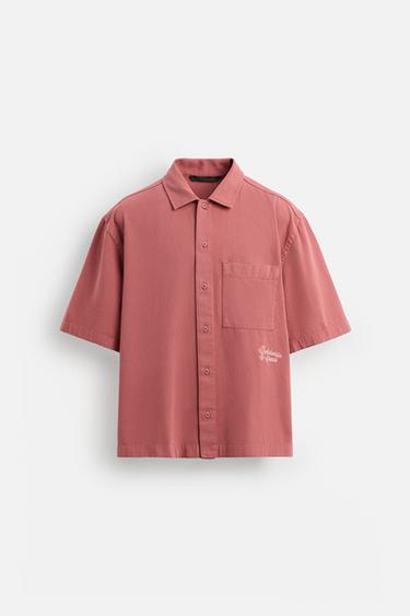 SOBRECAMISA ESTRUTURA BORDADO - Rosa-pálido da Zara