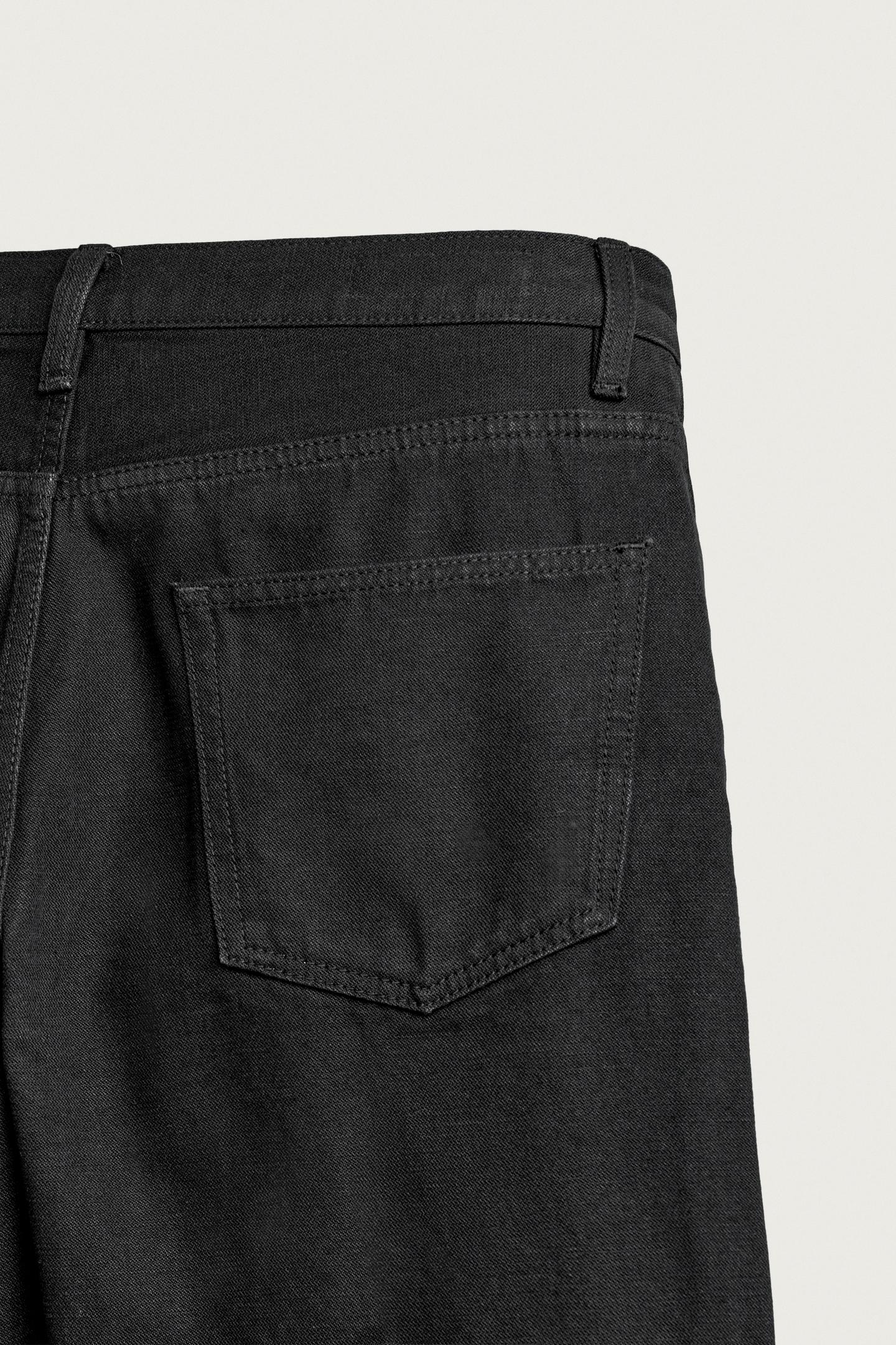 Мужские джинсы Zara Low-Rise Slim Straight-Fit, цвет: Чёрный — фото 9