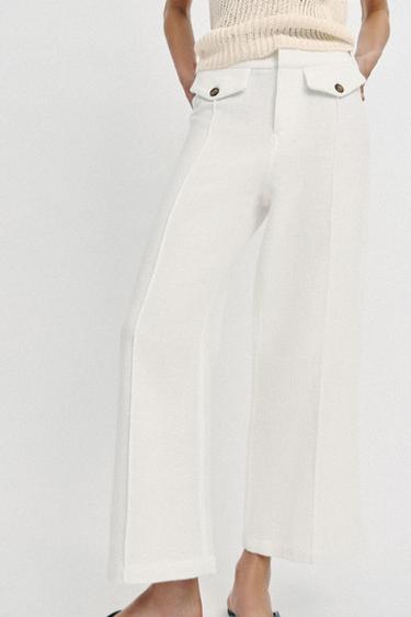 RUSTIC WEAVE CULOTTES - Ecru by Zara