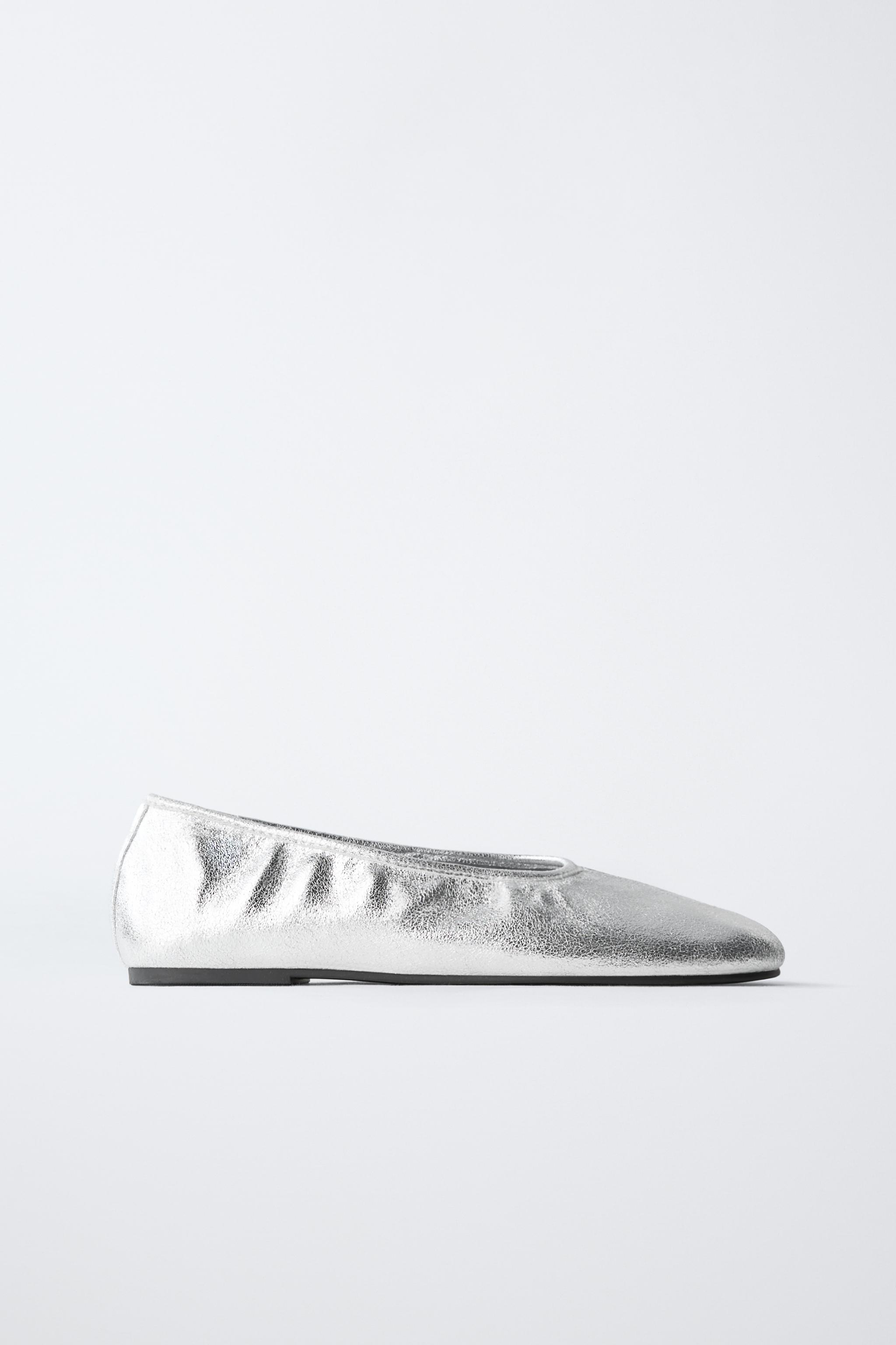 SILVER BALLET FLATS — Silver
