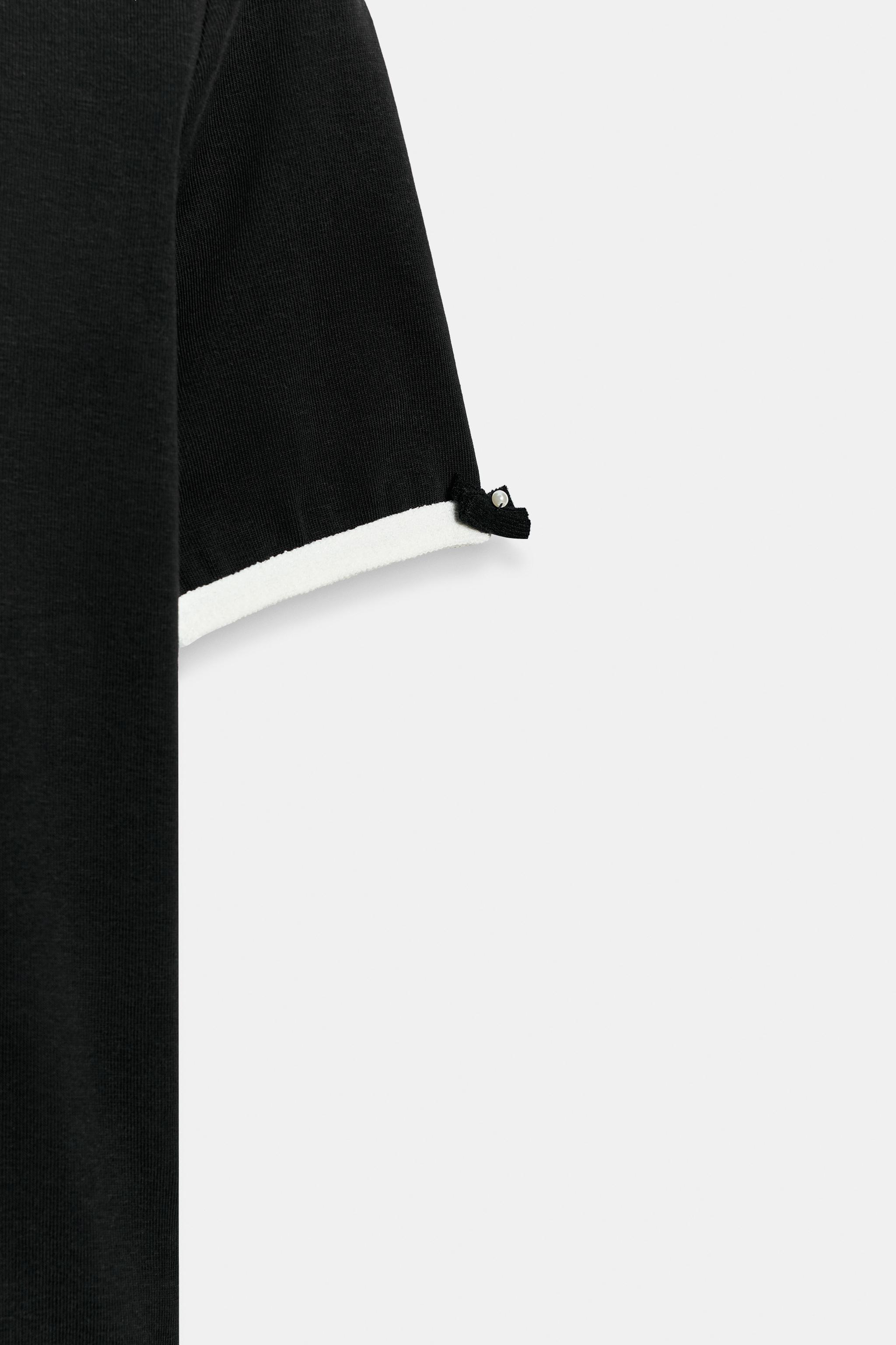 CONTRAST BOW T-SHIRT