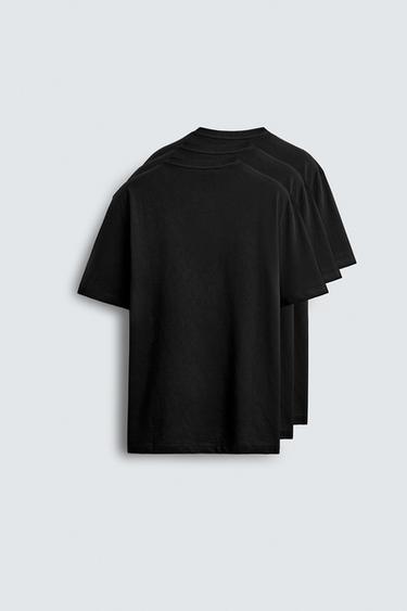 3ER-PACK MEDIUM-WEIGHT-SHIRTS - Schwarz von Zara