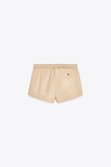 TURN-UP WAIST MINI SHORTS - Beige by Zara - Image 5