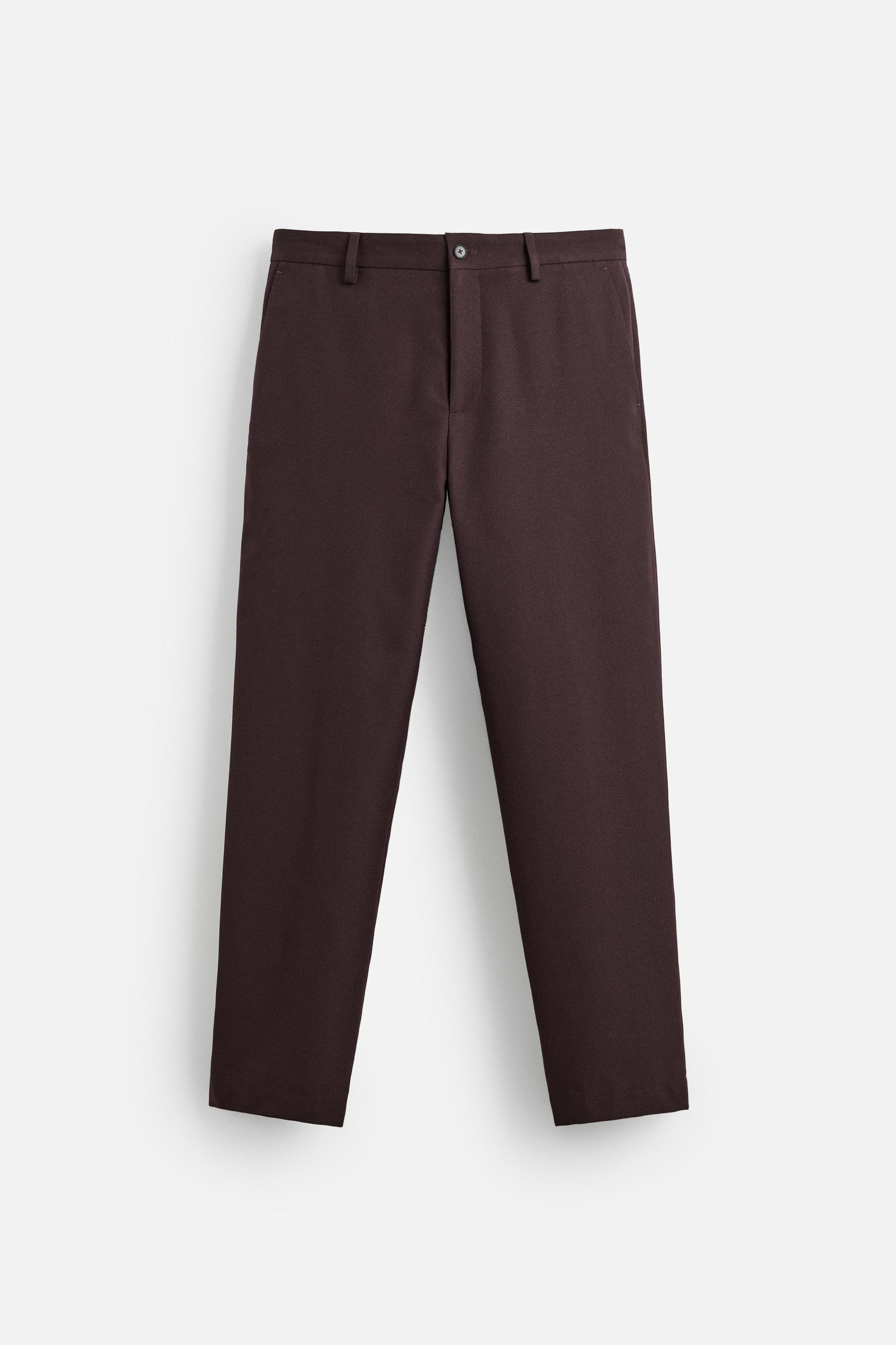 レギュラーフィットスーツパンツ - バーガンディ | ZARA Japan