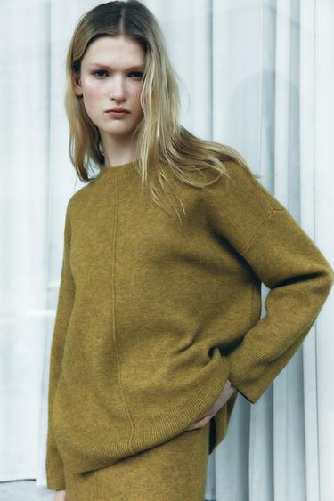 LONG SLEEVE KNIT JUMPER - Green by Zara