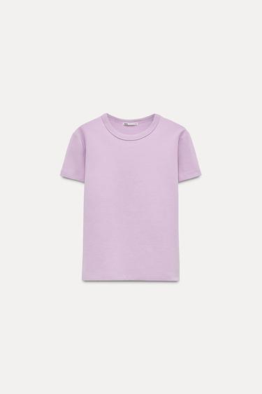 FADED COTTON T-SHIRT - Lilac by Zara - Image 0