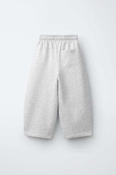 TEXT BARREL SWEATPANTS — Gray marl 2