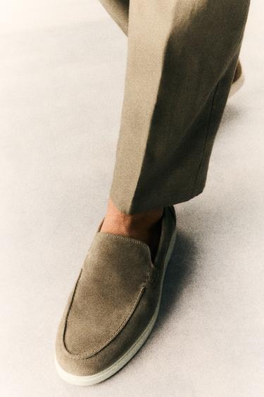 CASUAL LEATHER LOAFERS - Beige by Zara