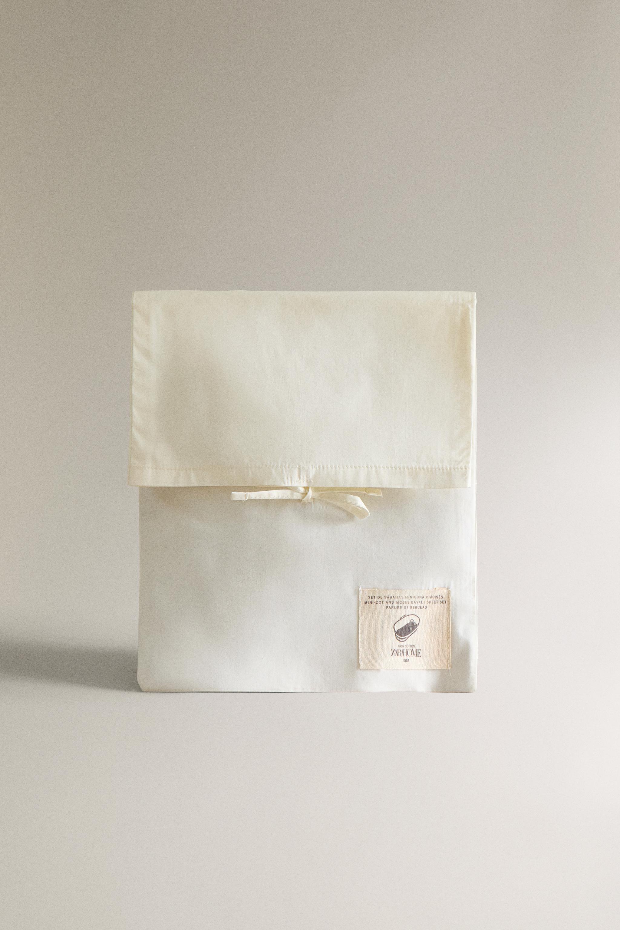 Zara MINI CRIB SHEET SET WITH TRIM DETAIL — фото 5
