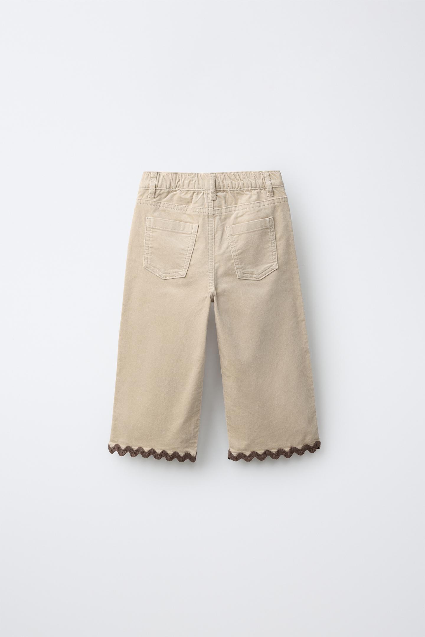 Детские брюки Zara Ondulina Velvet Culotte, цвет: Экрю — фото 2