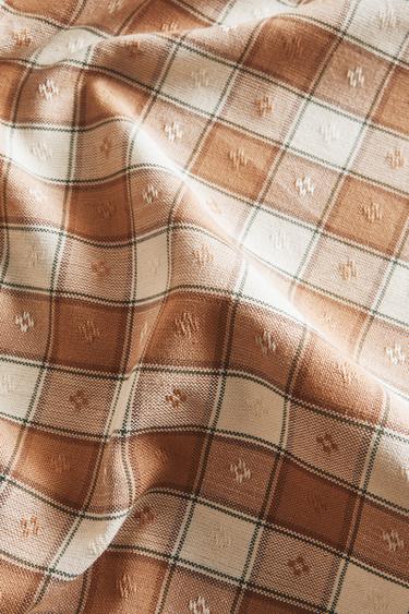 NAPPE CARREAU FIL TEINTÉ - Rose clair de Zara - Image 3