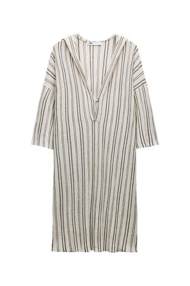 STRIPED KNIT LINEN BLEND TUNIC