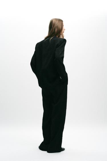 BLAZER JACQUARD ÉPAULETTES - Noir de Zara - Image 4