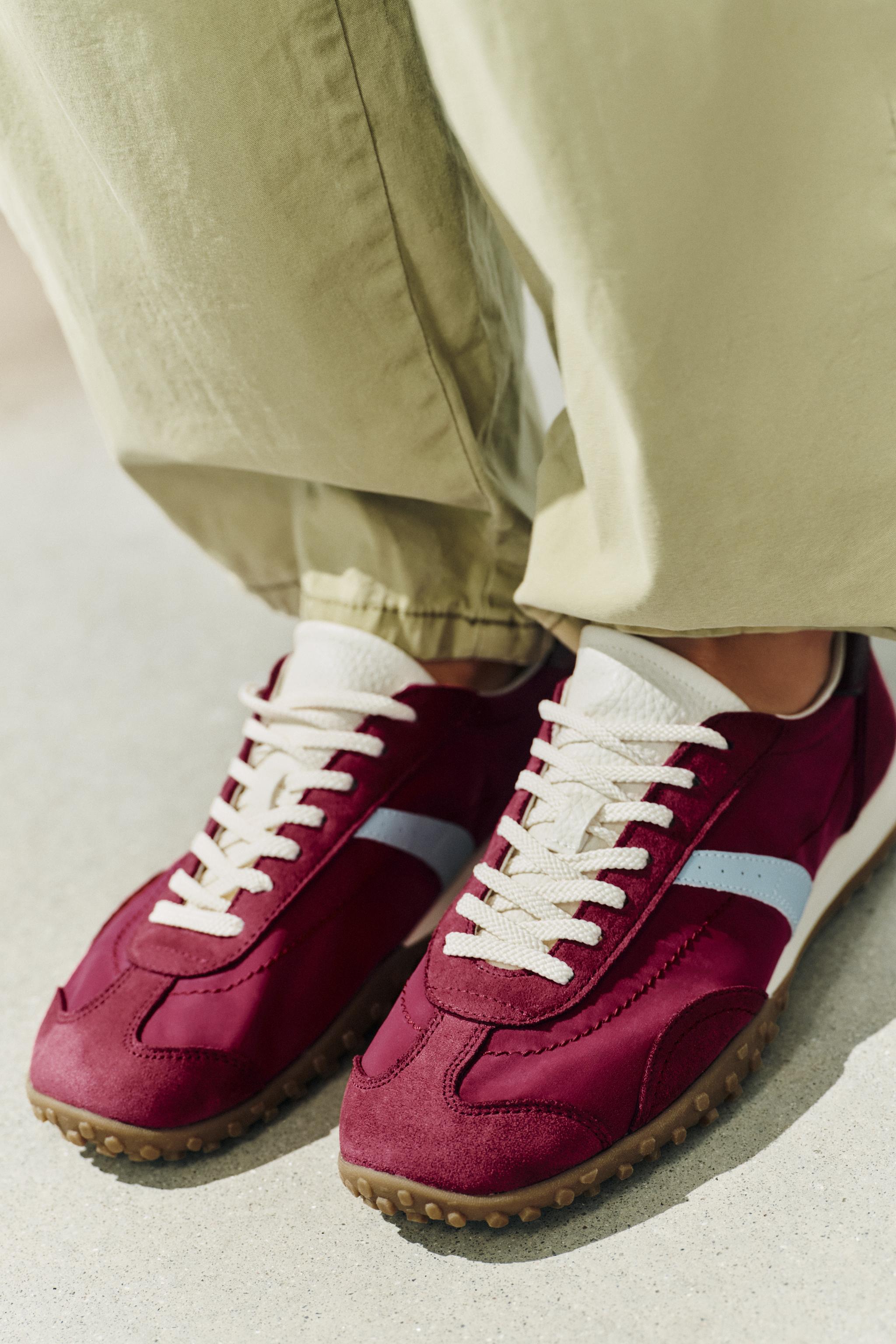 CONTRAST HEEL BLUCHER SNEAKERS